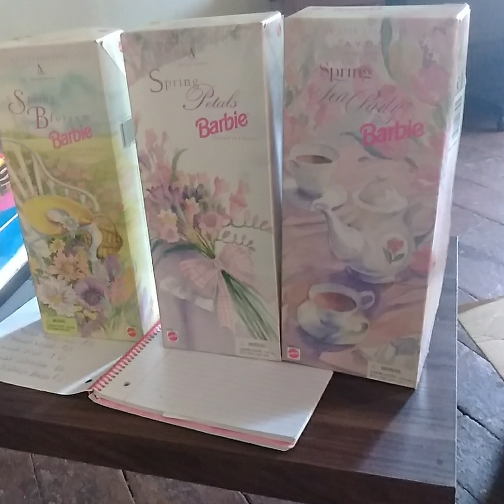 Spring blossom, petals, & tea party barbies